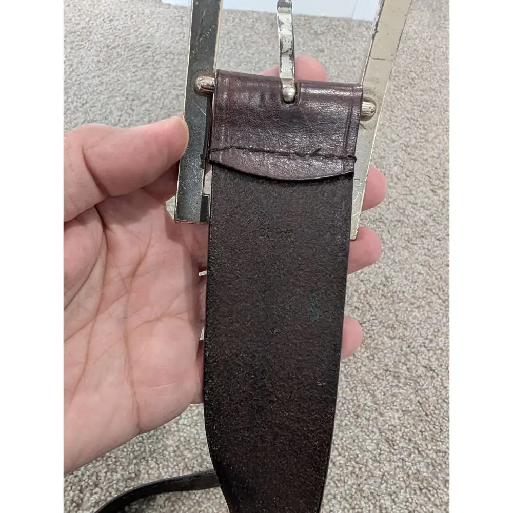 Western Leather Belt Dark Brown Genuine Boho Vintage Minimalist Classic...